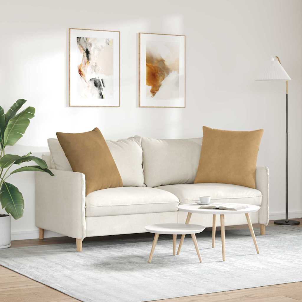 Kanapé párnák 2 pcs Barna 60 x 60 cm Bársonyos szövet