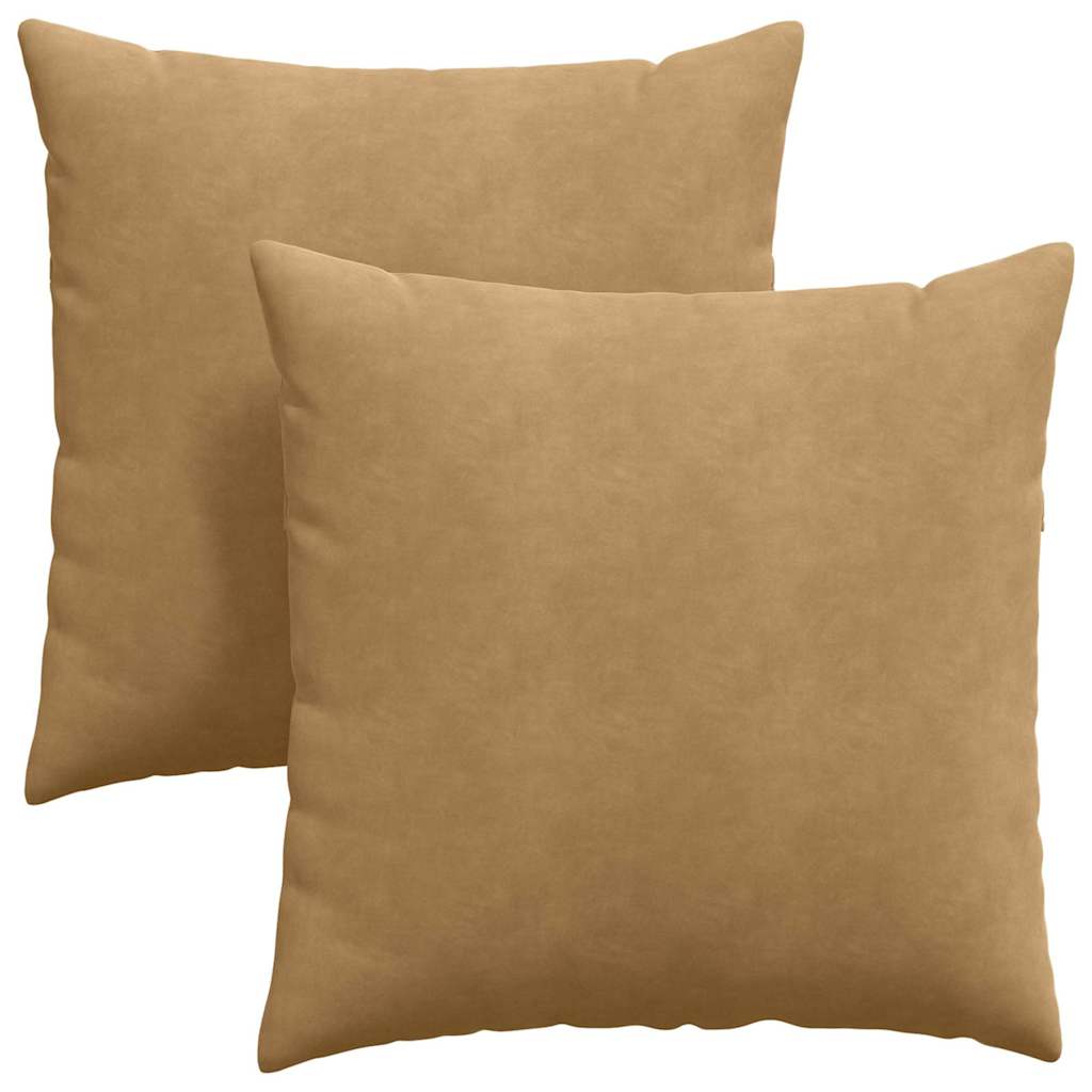 Kanapé párnák 2 pcs Barna 60 x 60 cm Bársonyos szövet