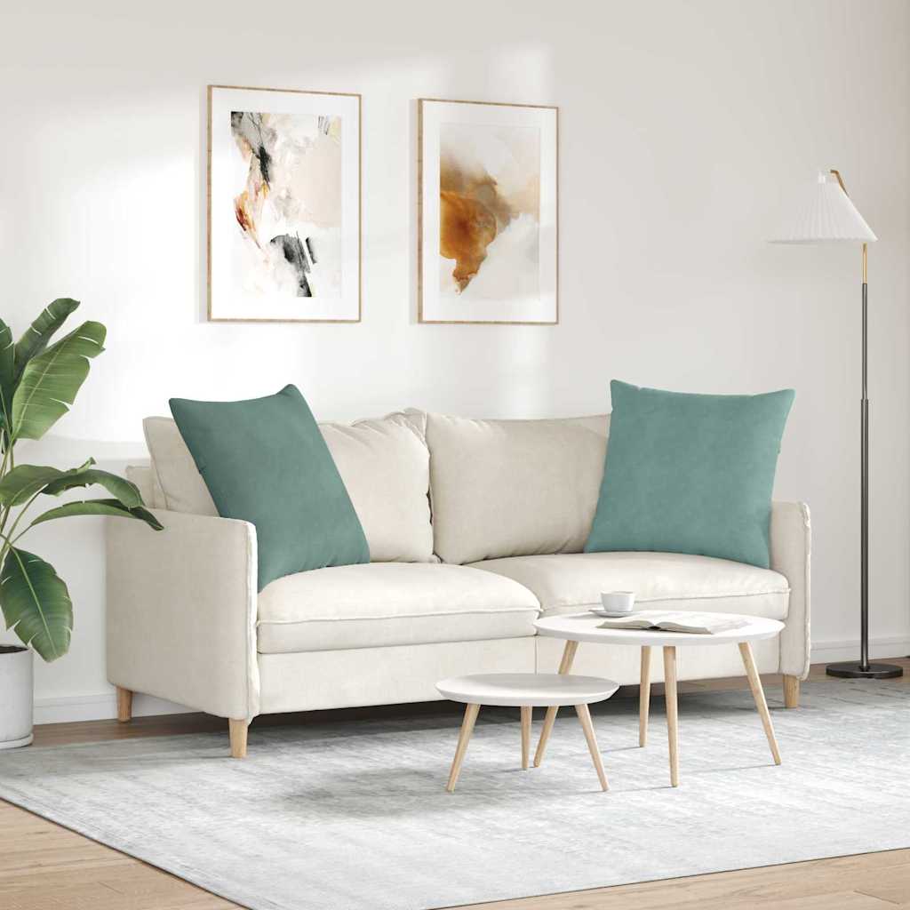 Kanapé párnák 2 pcs Tengeri Zöld 60 x 60 cm Bársonyos szövet