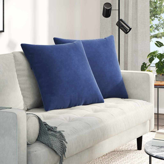 Kanapé párnák 2 pcs Rendőrségi kék 60 x 60 cm Bársonyos szövet