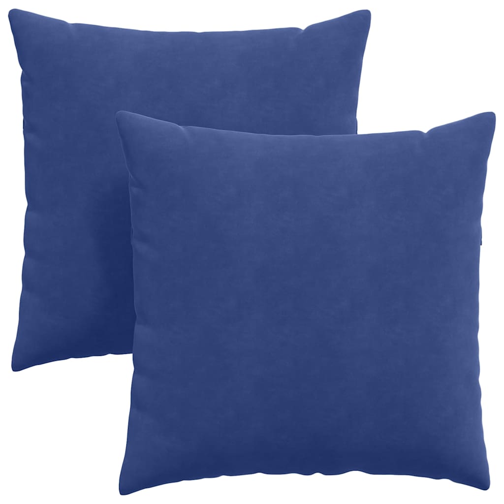 Kanapé párnák 2 pcs Rendőrségi kék 60 x 60 cm Bársonyos szövet