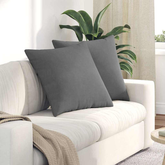 Kanapé párnák 2 pcs Sötétszürke 60 x 60 cm szövet