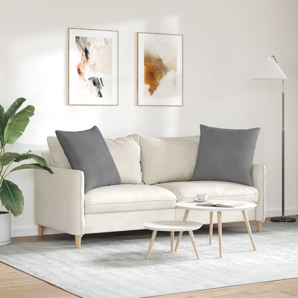 Kanapé párnák 2 pcs Sötétszürke 60 x 60 cm szövet