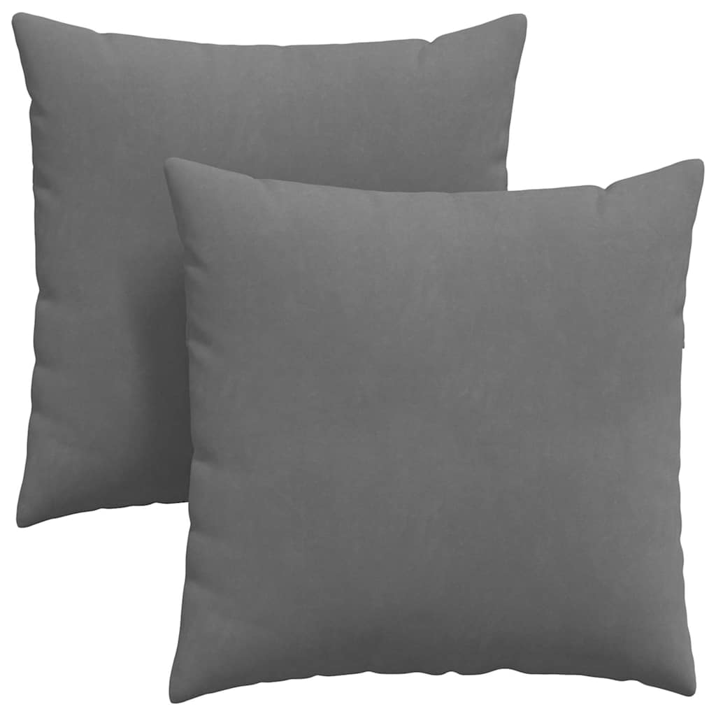 Kanapé párnák 2 pcs Sötétszürke 60 x 60 cm szövet
