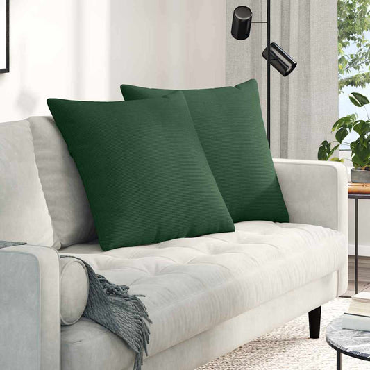 Kanapé párnák 2 pcs Sötétzöld 60 x 60 cm Bársonyos szövet