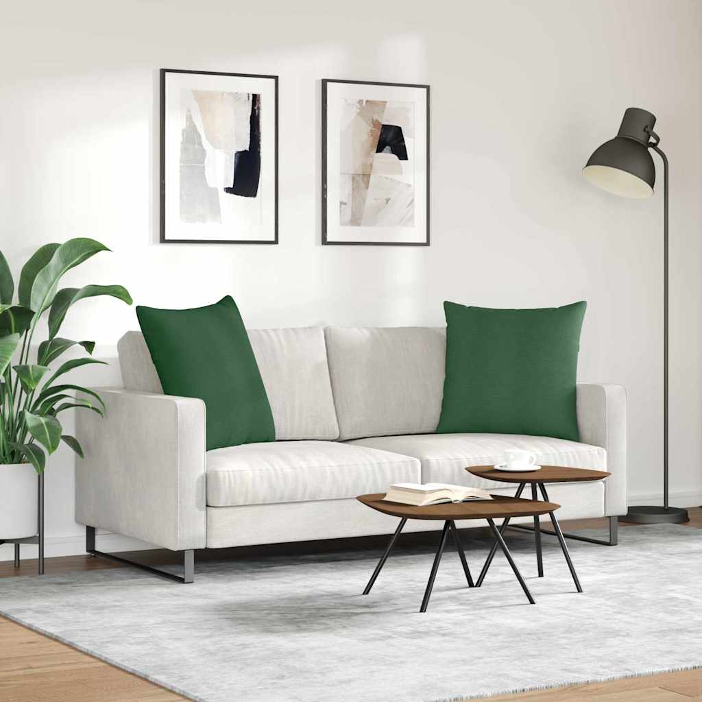 Kanapé párnák 2 pcs Sötétzöld 60 x 60 cm Bársonyos szövet