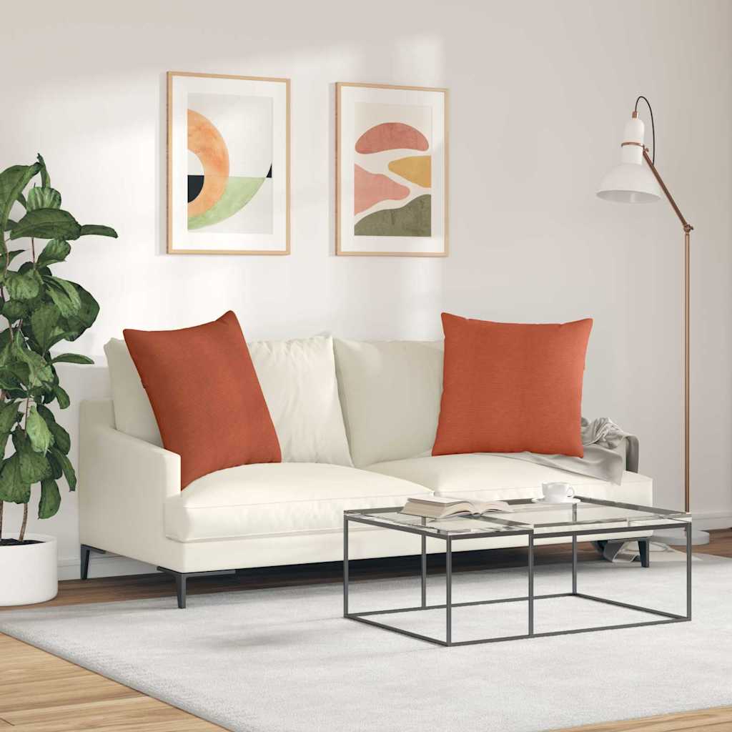 Kanapé párnák 2 pcs Piros Narancs 60 x 60 cm Bársonyos szövet