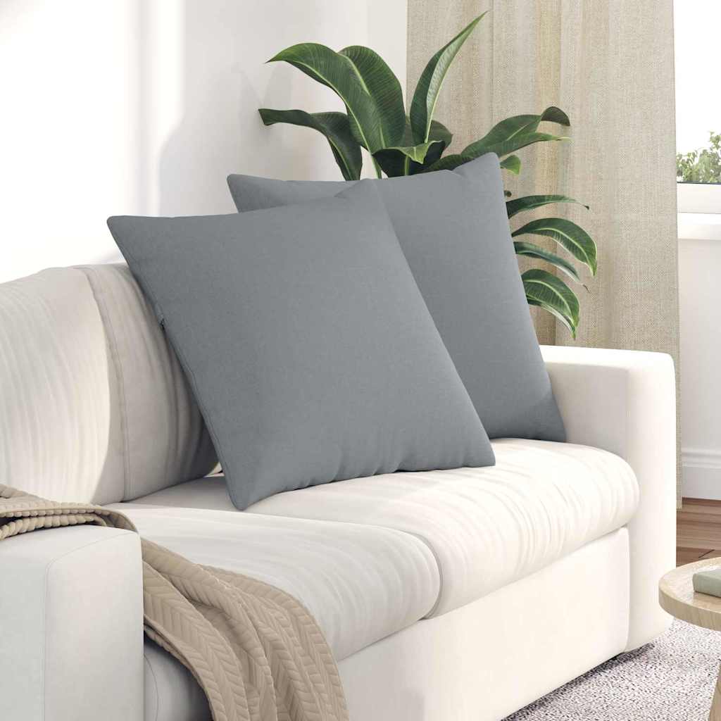 Kanapé párnák 2 pcs Világosszürke 80 x 80 cm szövet