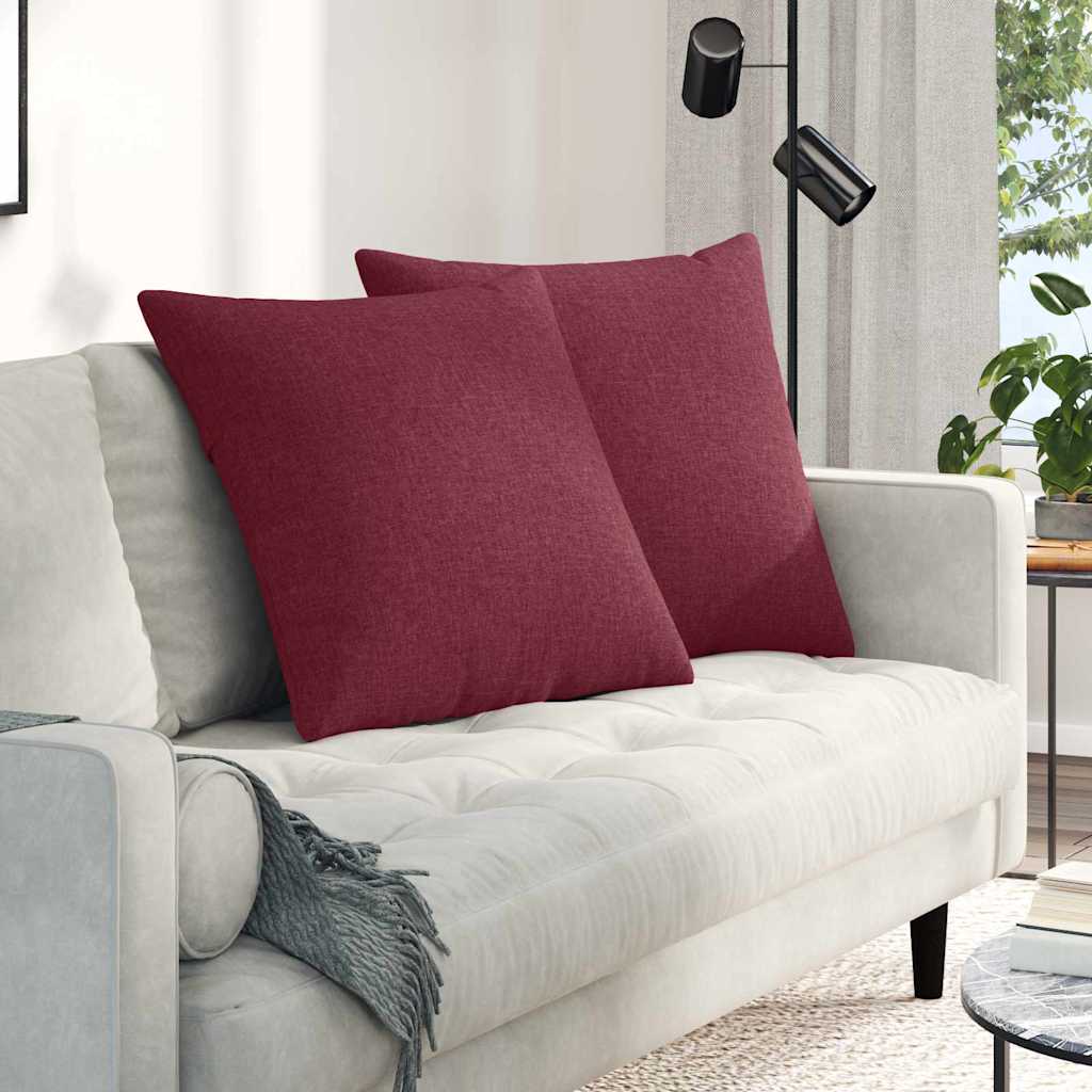 Kanapé párnák 2 pcs Bordó 80 x 80 cm szövet