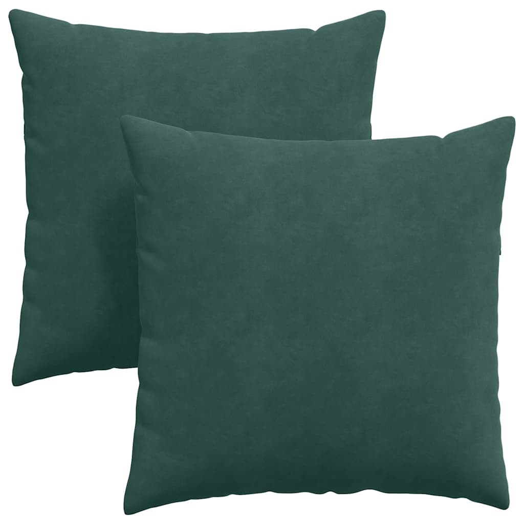 Kanapé párnák 2 pcs Sötétzöld 80 x 80 cm Bársonyos szövet