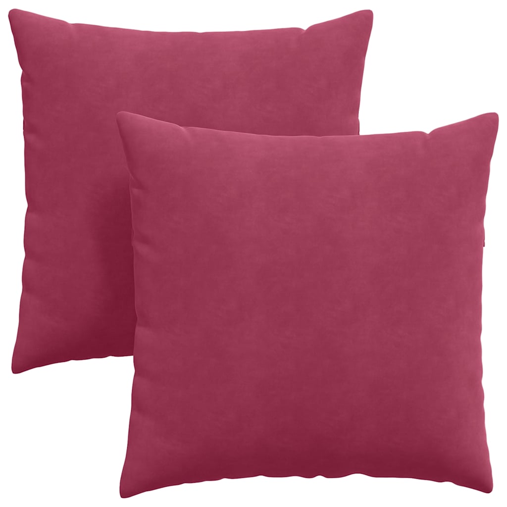 Kanapé párnák 2 pcs Bordó 80 x 80 cm Bársonyos szövet