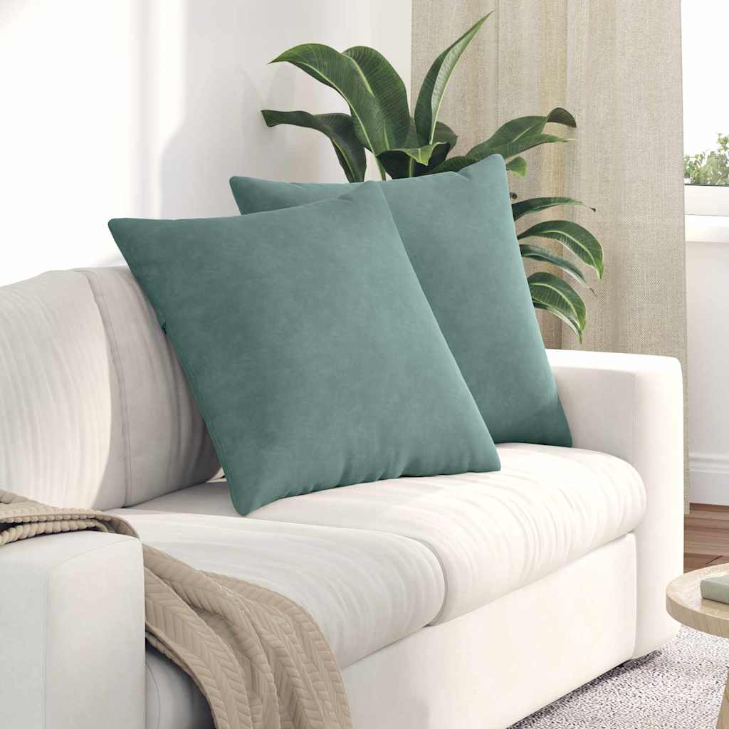 Kanapé párnák 2 pcs Tengeri Zöld 80 x 80 cm Bársonyos szövet