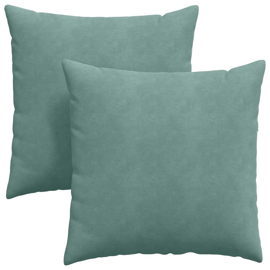 Kanapé párnák 2 pcs Tengeri Zöld 80 x 80 cm Bársonyos szövet