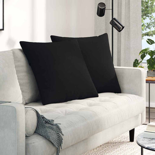 Kanapé párnák 2 pcs Fekete 80 x 80 cm szövet