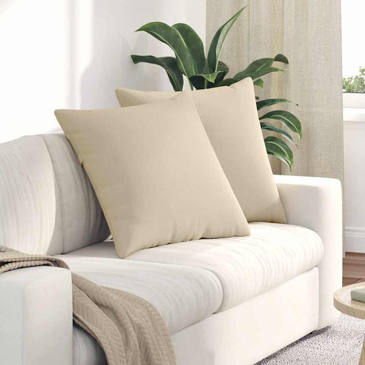 Kanapé párnák 2 pcs Krém 80 x 80 cm szövet