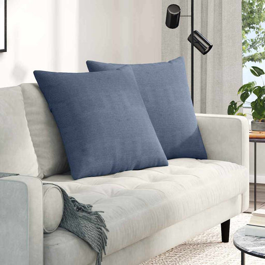 Kanapé párnák 2 pcs Kék 80 x 80 cm Bársonyos szövet