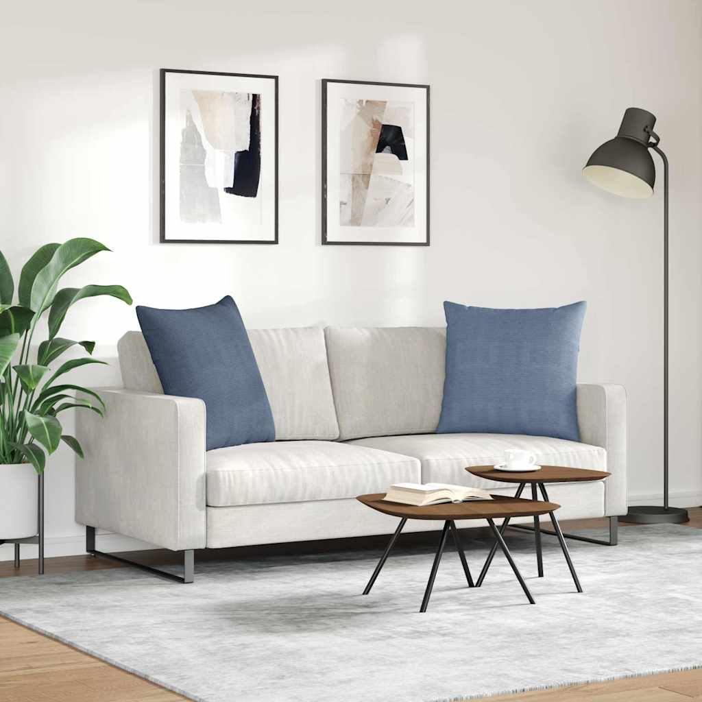 Kanapé párnák 2 pcs Kék 80 x 80 cm Bársonyos szövet