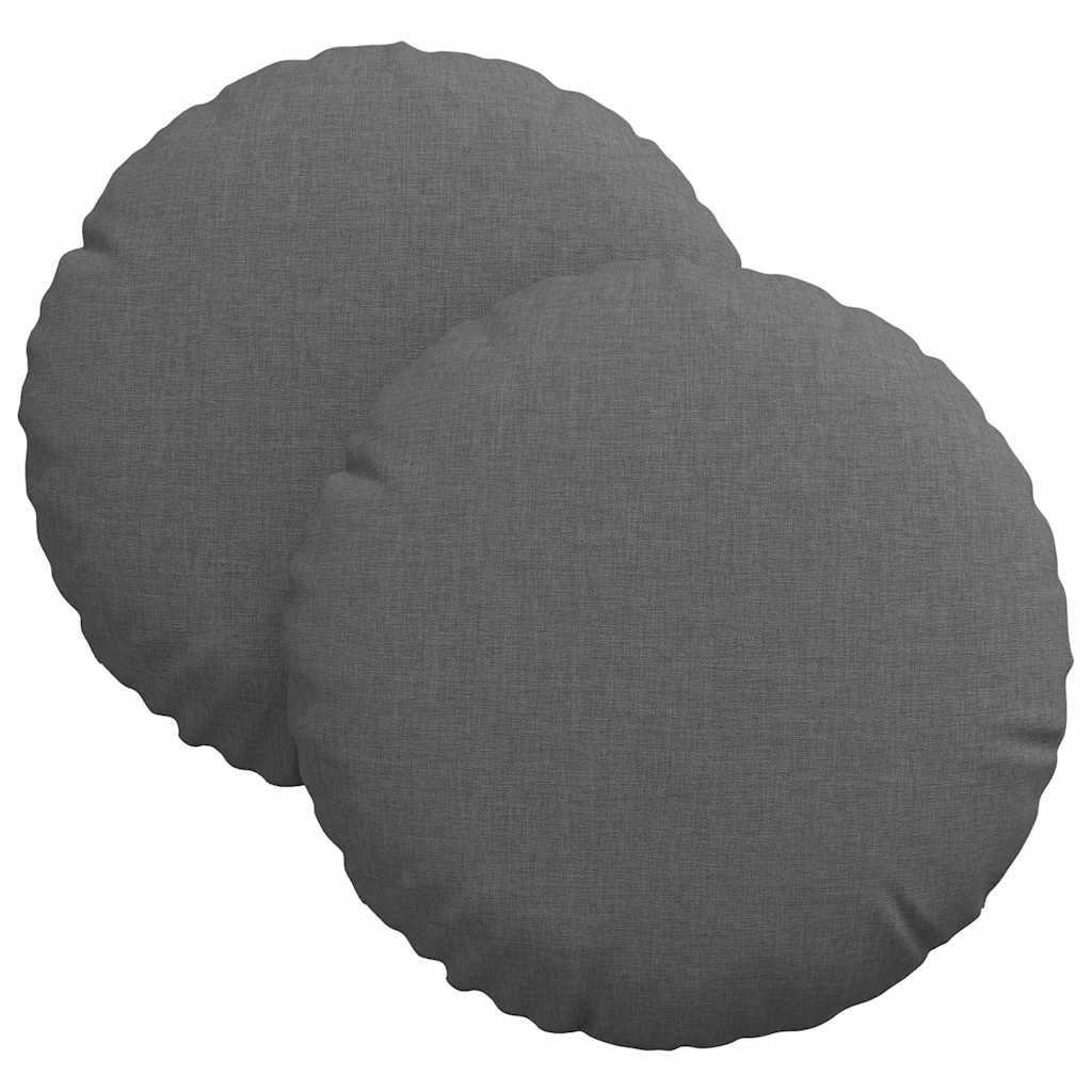 Ülőpárnák 2 pcs Sötétszürke Ø30 x 13 cm szövet