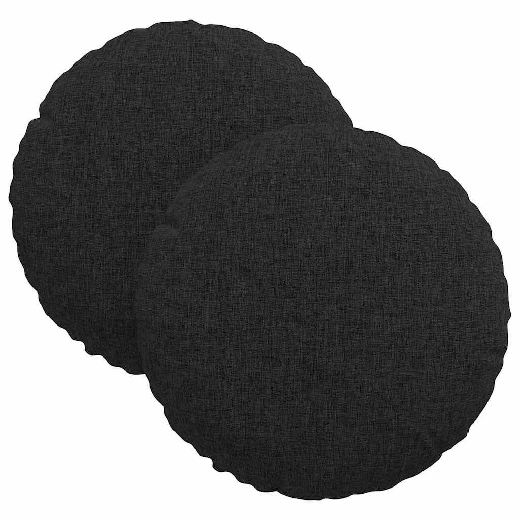 Ülőpárnák 2 pcs Fekete Ø30 x 13 cm szövet