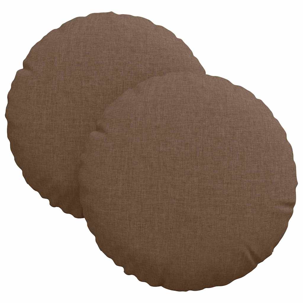 Ülőpárnák 2 pcs Barna Ø30 x 13 cm szövet