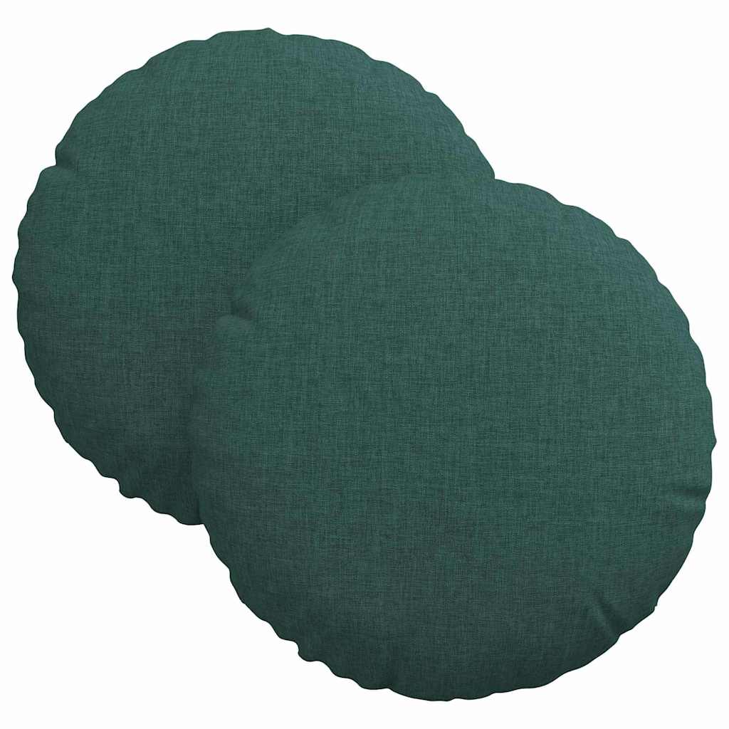 Ülőpárnák 2 pcs Sötétzöld Ø30 x 13 cm szövet
