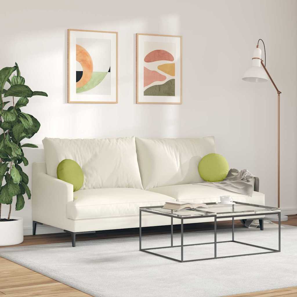 Ülőpárnák 2 pcs Világos zöld Ø30 x 13 cm szövet