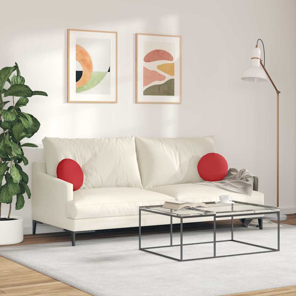 Ülőpárnák 2 pcs Piros Ø30 x 13 cm szövet