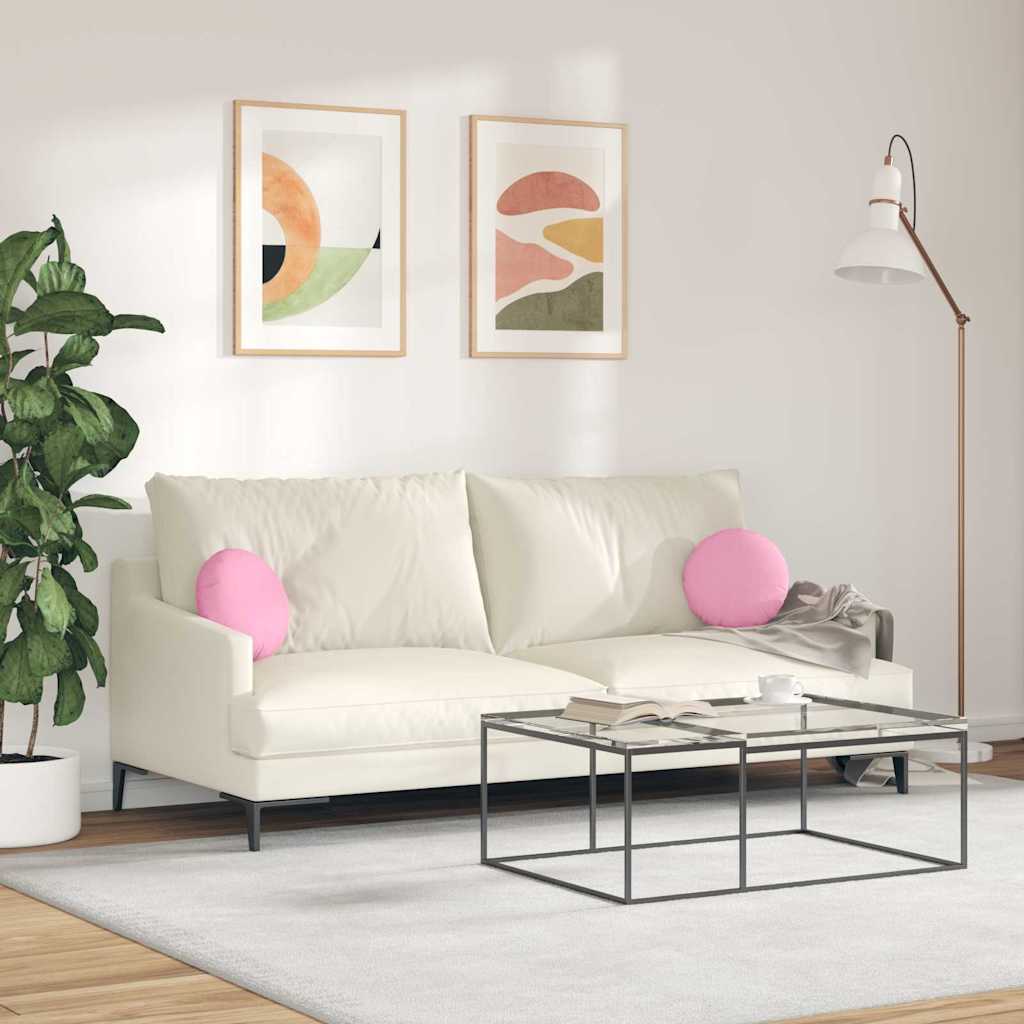Ülőpárnák 2 pcs Rózsaszín Ø30 x 13 cm szövet