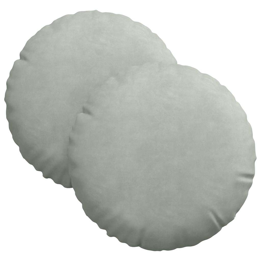 Ülőpárnák 2 pcs Világosszürke Ø30 x 13 cm Bársony