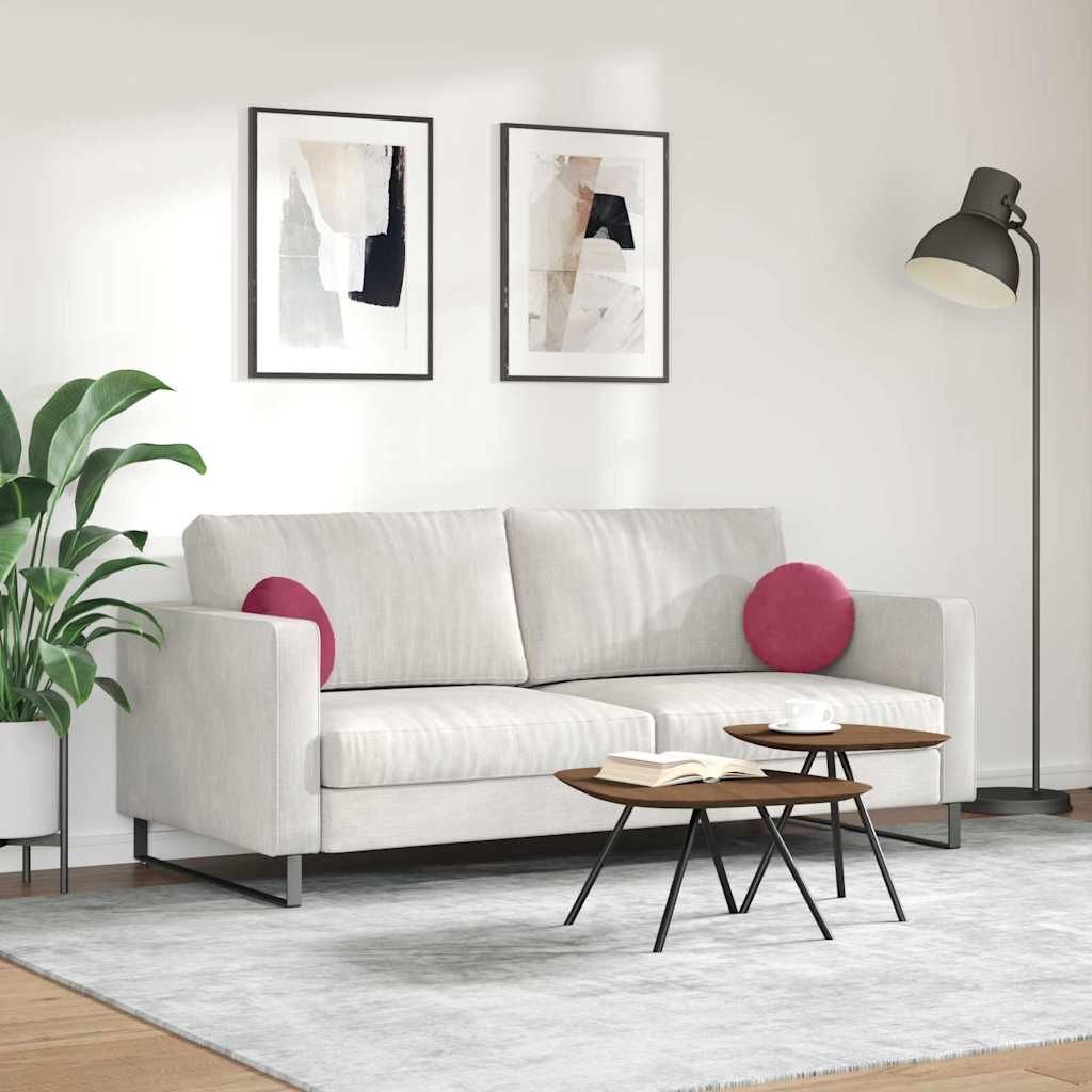 Ülőpárnák 2 pcs Bordó Ø30 x 13 cm Bársony