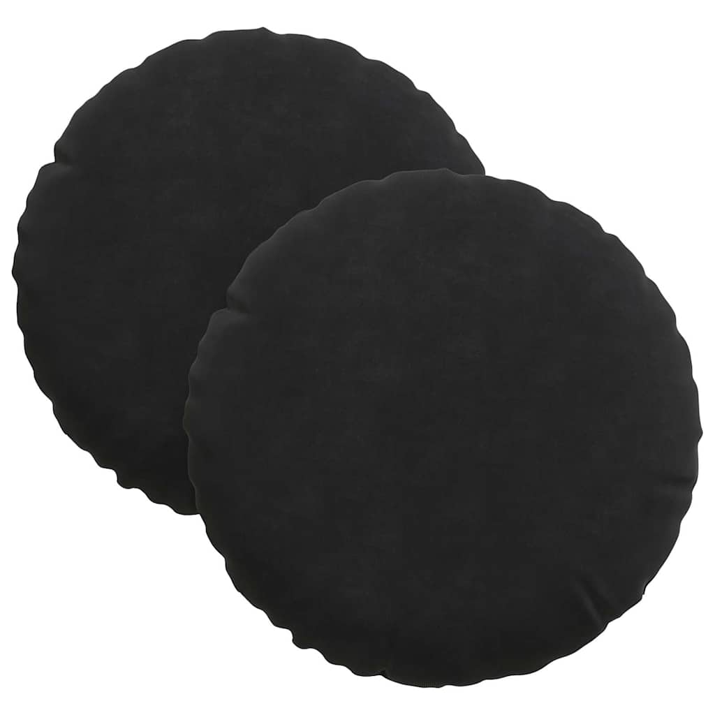 Ülőpárnák 2 pcs Fekete Ø30 x 13 cm Bársony