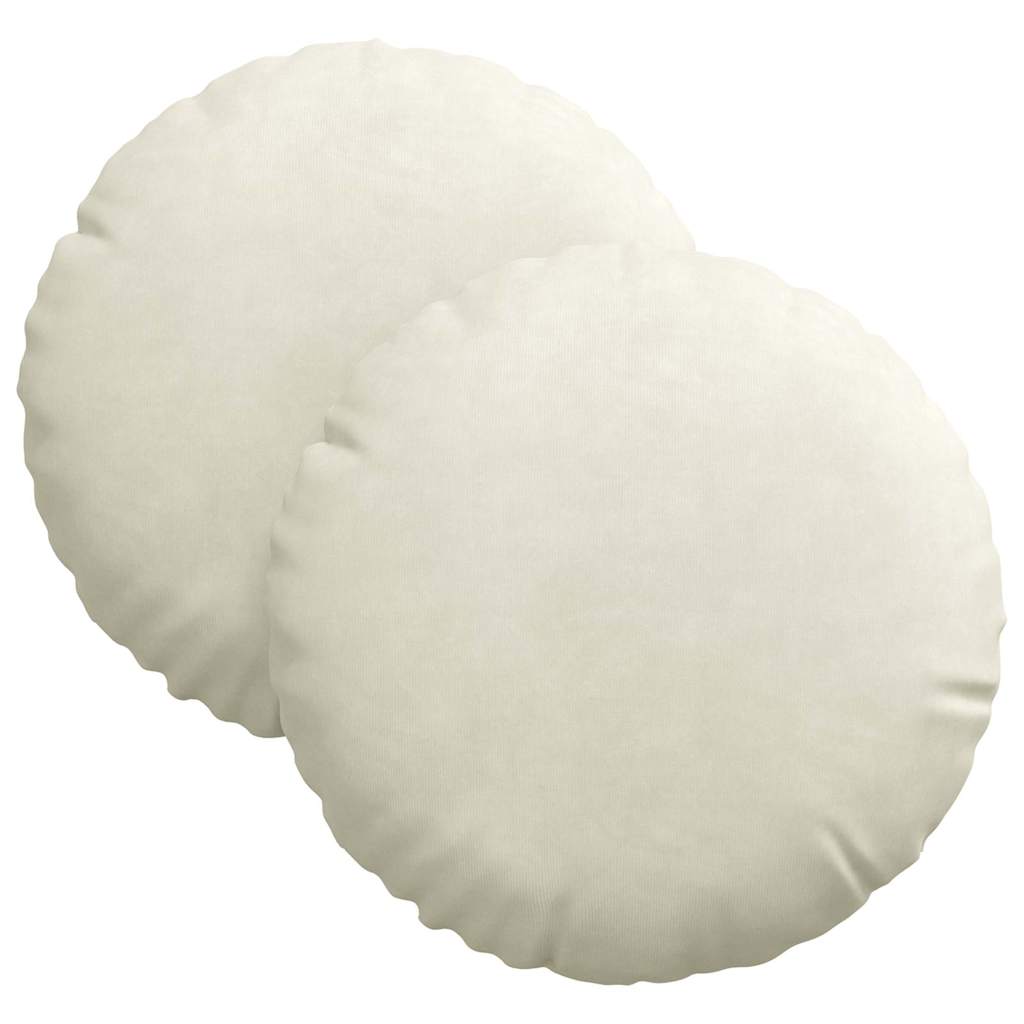 Ülőpárnák 2 pcs Krém Ø30 x 13 cm Bársony