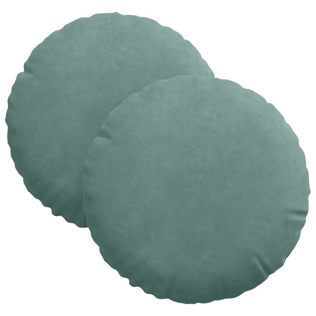 Ülőpárnák 2 pcs Tengeri Zöld Ø30 x 13 cm Bársony