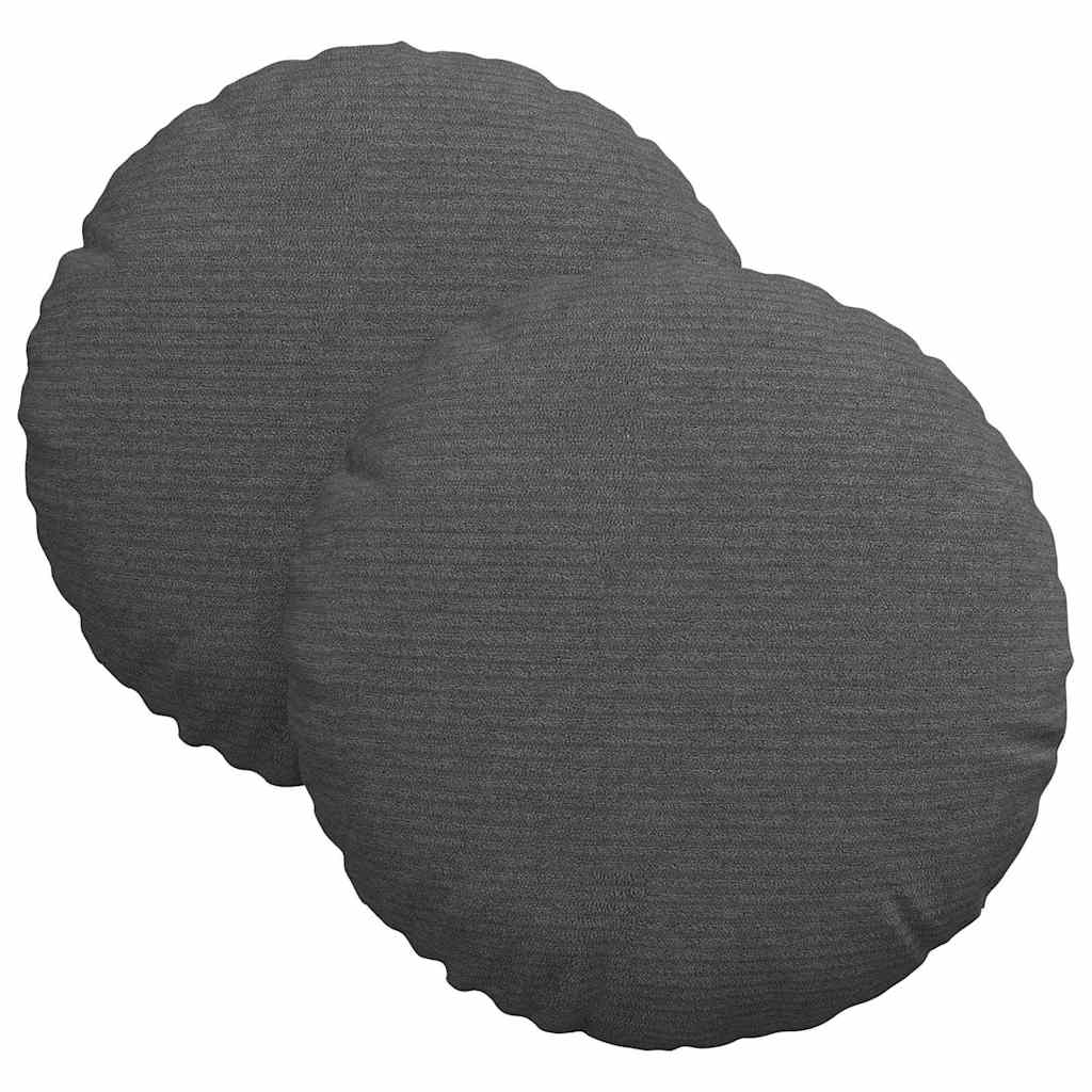 Ülőpárnák 2 pcs Sötétszürke Ø30 x 13 cm Bársonyos szövet