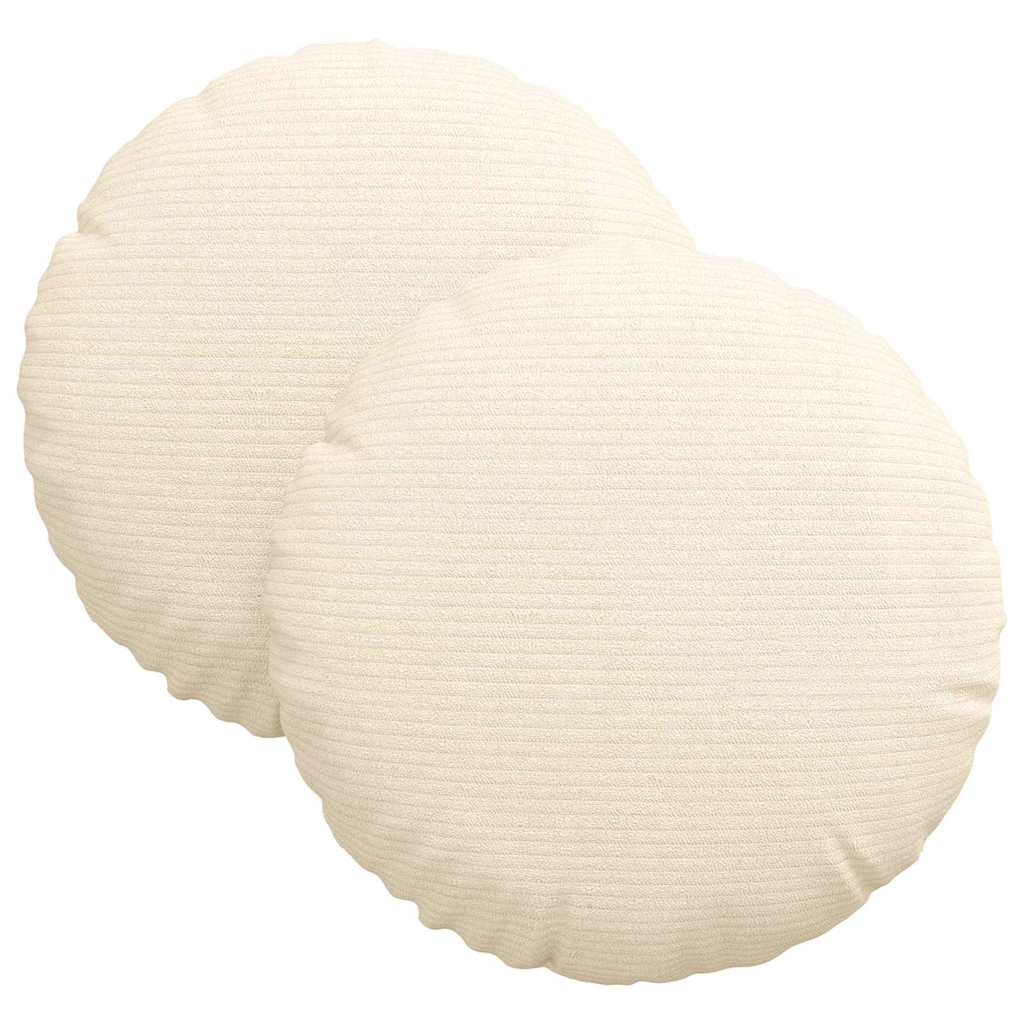Ülőpárnák 2 pcs Krém Ø30 x 13 cm Bársonyos szövet