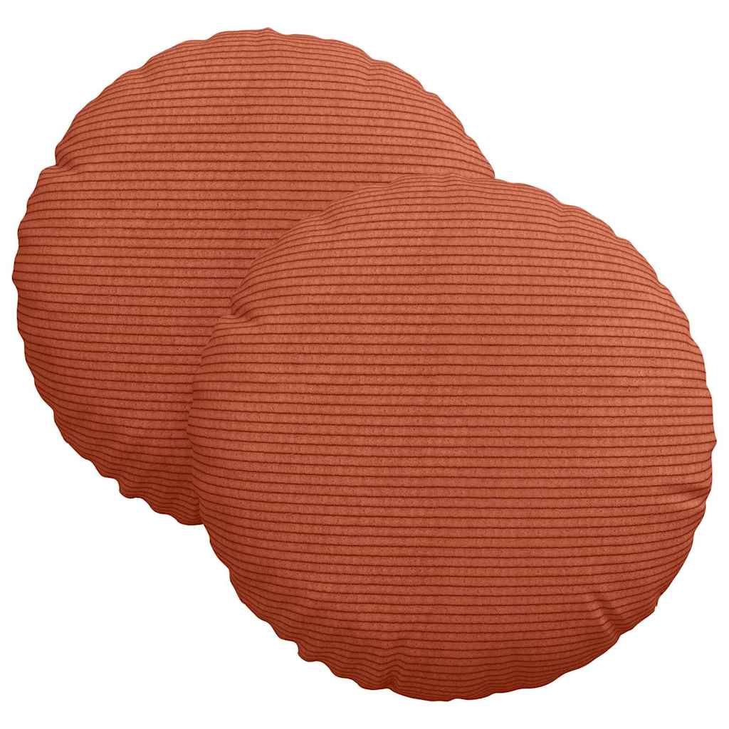 Ülőpárnák 2 pcs Piros Narancs Ø30 x 13 cm Bársonyos szövet