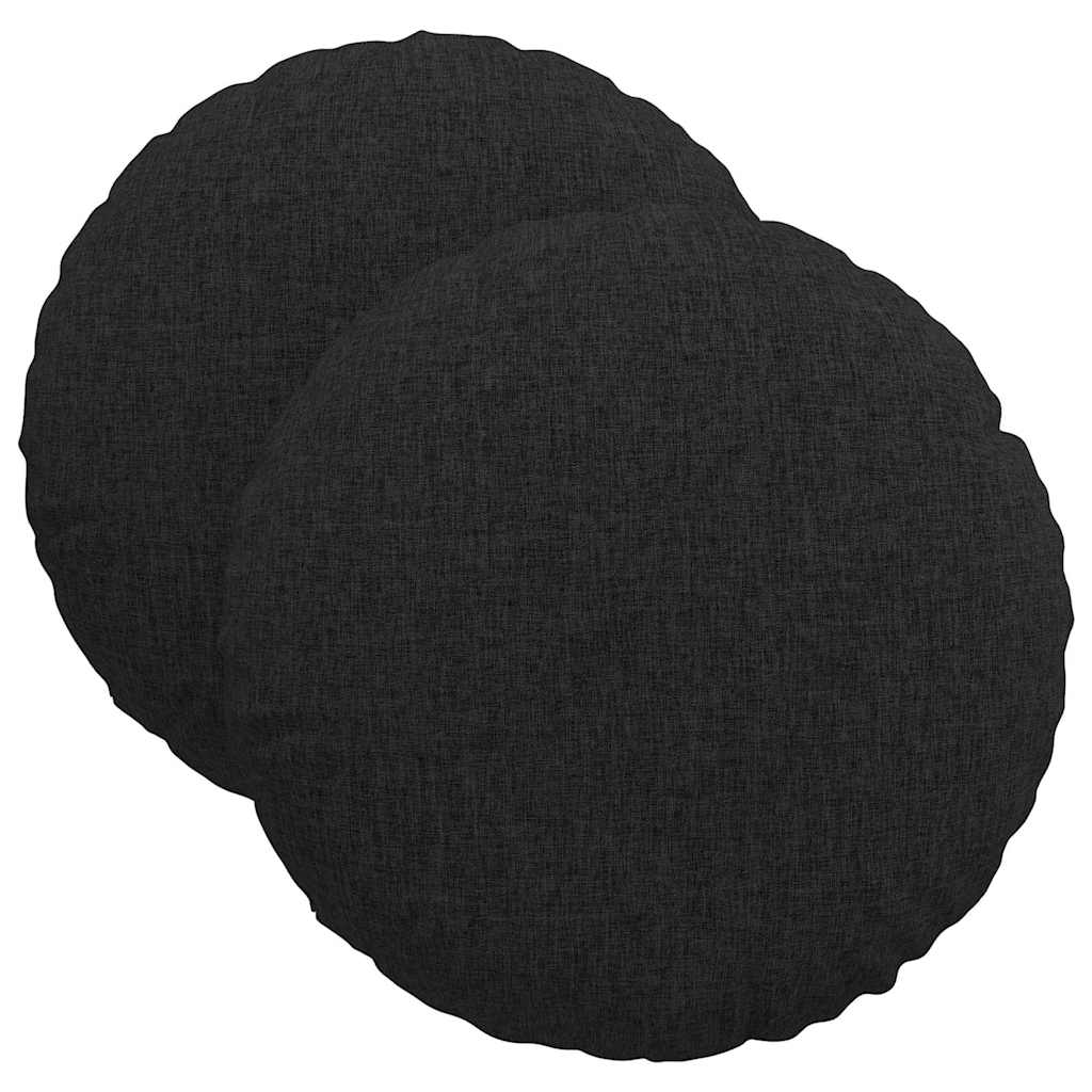 Ülőpárnák 2 pcs Fekete Ø40 x 13 cm szövet