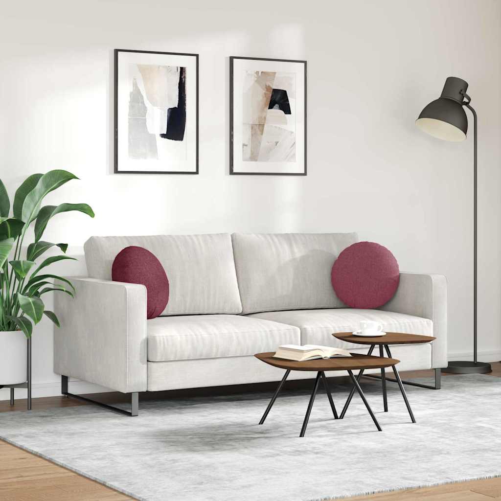 Ülőpárnák 2 pcs Bordó Ø40 x 13 cm szövet