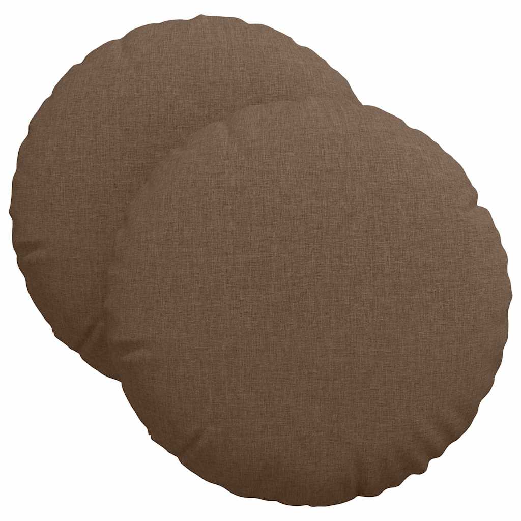 Ülőpárnák 2 pcs Barna Ø40 x 13 cm szövet