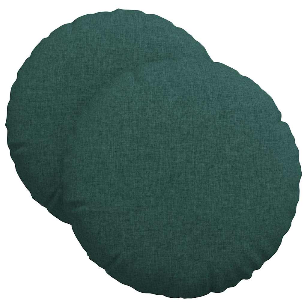 Ülőpárnák 2 pcs Sötétzöld Ø40 x 13 cm szövet