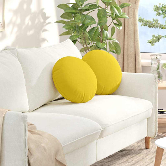 Ülőpárnák 2 pcs Világos sárga Ø40 x 13 cm szövet
