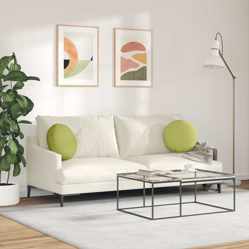 Ülőpárnák 2 pcs Világos zöld Ø40 x 13 cm szövet