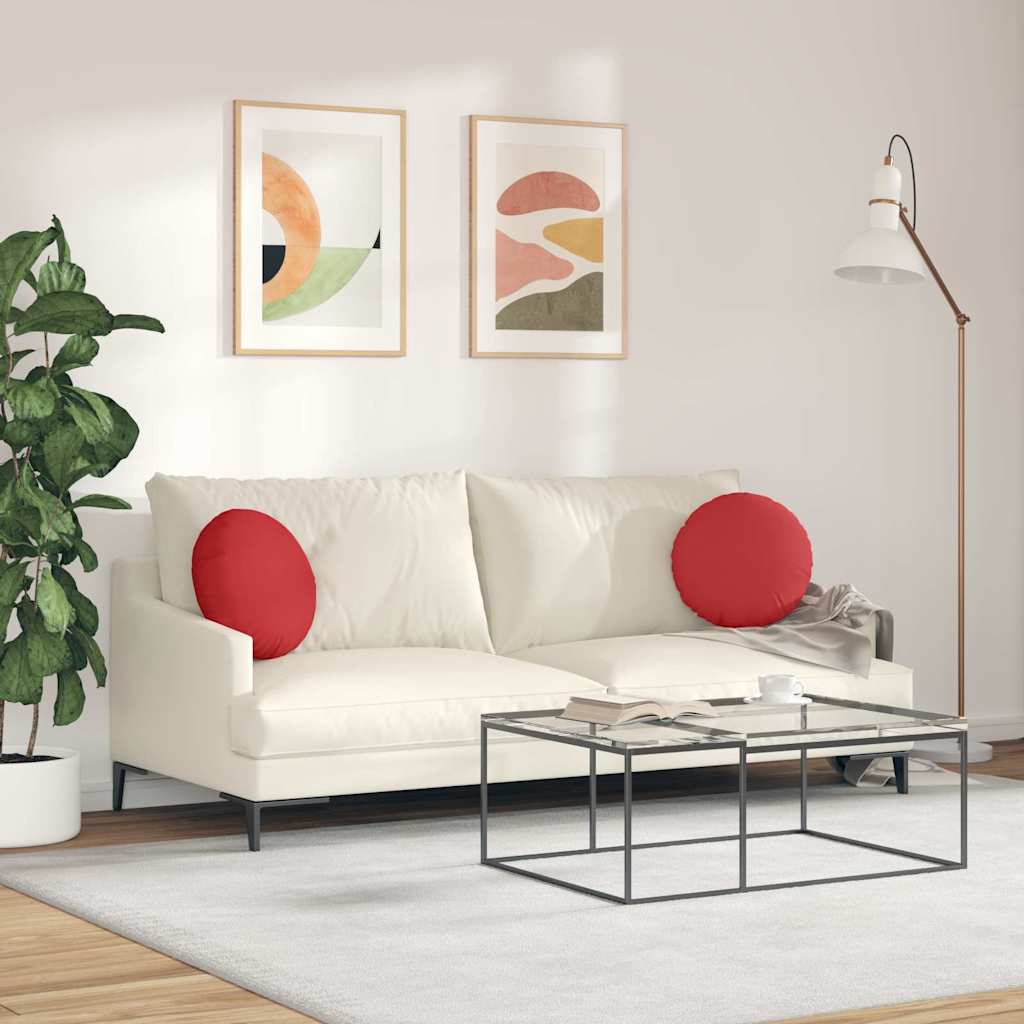 Ülőpárnák 2 pcs Piros Ø40 x 13 cm szövet