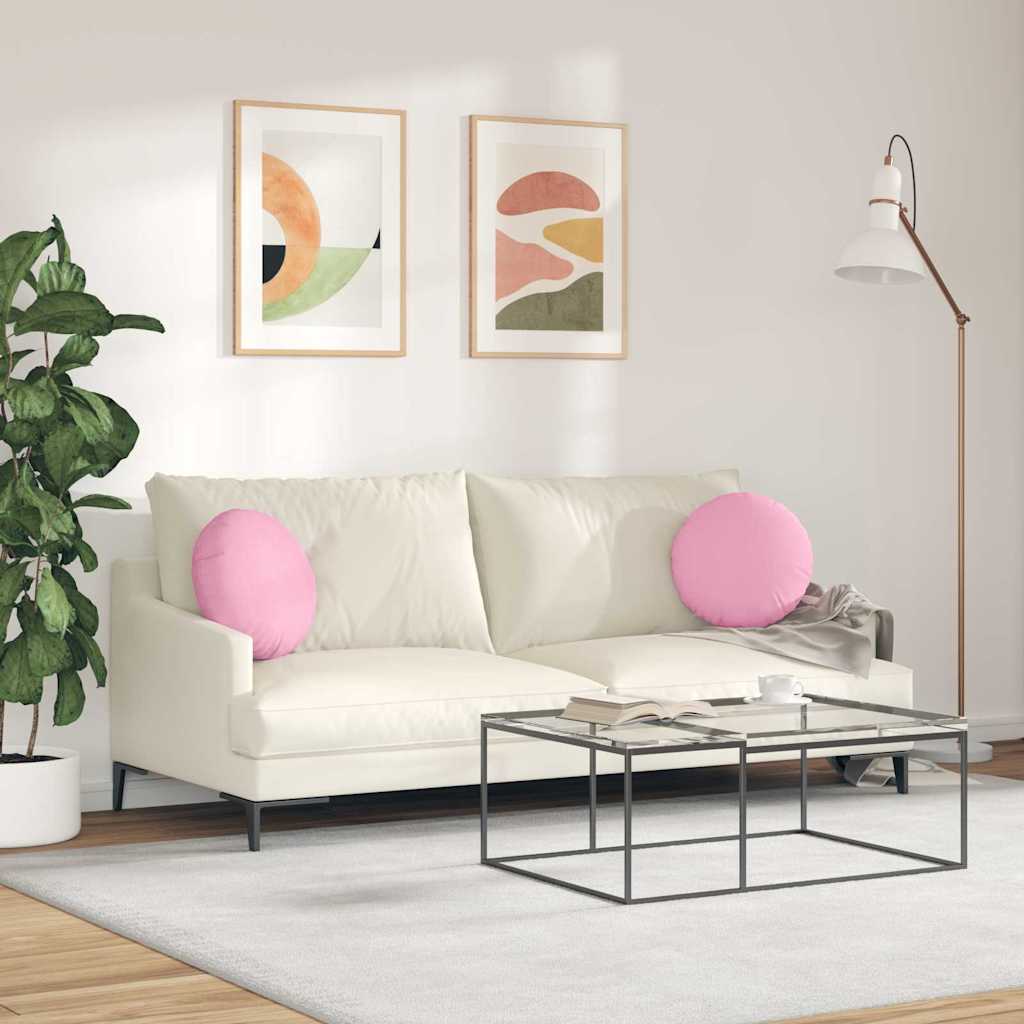 Ülőpárnák 2 pcs Rózsaszín Ø40 x 13 cm szövet