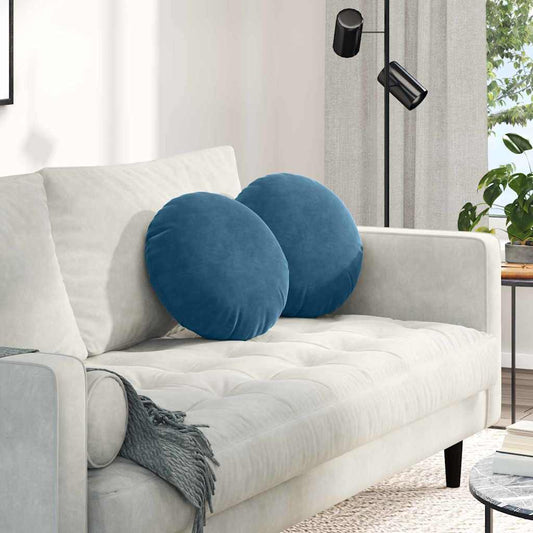 Ülőpárnák 2 pcs Kék Ø 40 x 13 cm Bársony