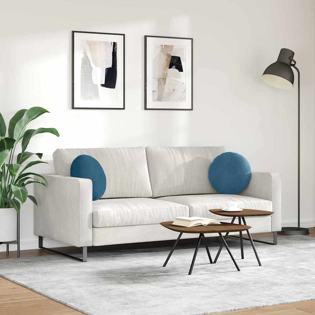 Ülőpárnák 2 pcs Kék Ø 40 x 13 cm Bársony