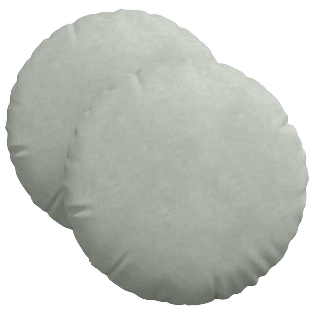 Ülőpárnák 2 pcs Világosszürke Ø 40 x 13 cm Bársony