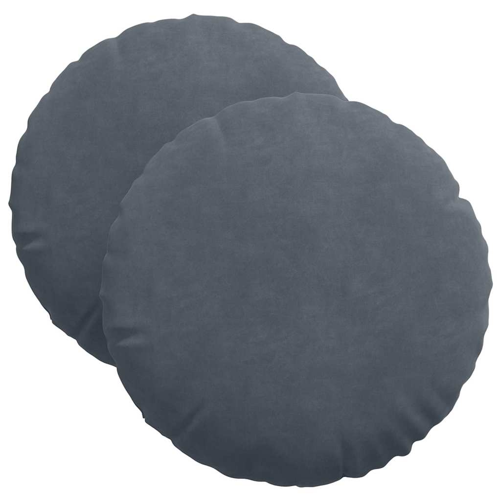Ülőpárnák 2 pcs Sötétszürke Ø 40 x 13 cm Bársony