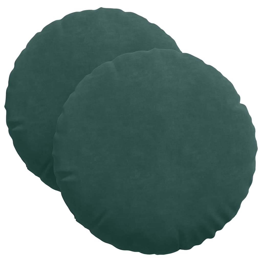 Ülőpárnák 2 pcs Sötétzöld Ø 40 x 13 cm Bársony