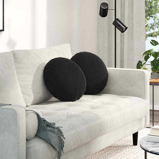 Ülőpárnák 2 pcs Fekete Ø 40 x 13 cm Bársony